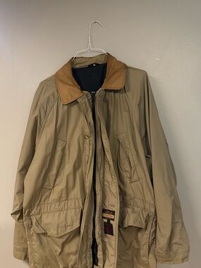 Women's Tan Military-Style Field Jacket with Contrast Collar
